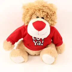 Lion Plush Red Sweatshirt LOL Ya Sitting Stuffed Animal