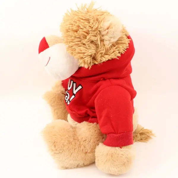 Lion Plush Red Sweatshirt LOL Ya Sitting Stuffed Animal
