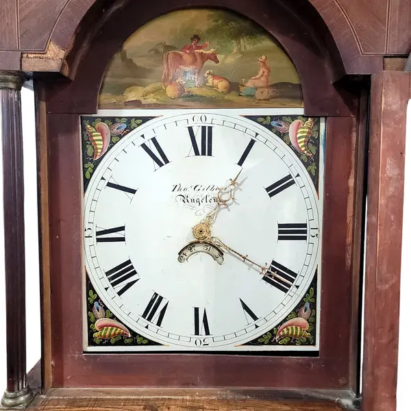 Antique Gilbert Rugeley Grandfather Clock Painted Dial - Freight/Local Pickup