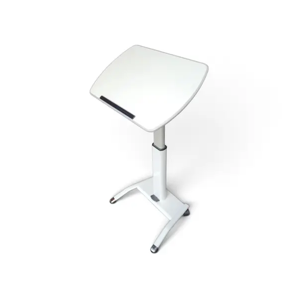 Adjustable Rolling Bedside Laptop Table Tilt Top Tray White - Local Pickup Only
