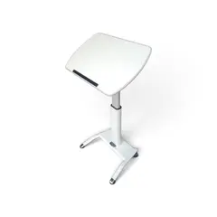 Adjustable Rolling Bedside Laptop Table Tilt Top Tray White - Local Pickup Only