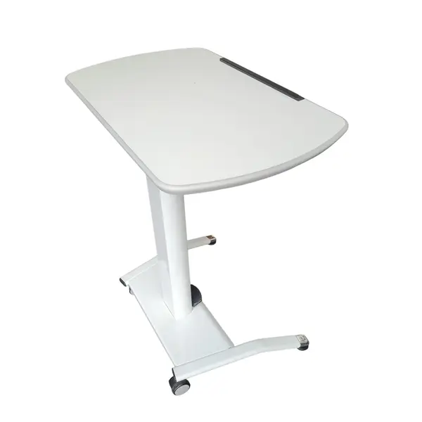 Adjustable Rolling Bedside Laptop Table Tilt Top Tray White - Local Pickup Only