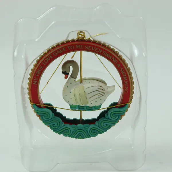 Vintage 1991 Enesco Treasury of Christmas Ornaments - "Seven Swans A Swimming"