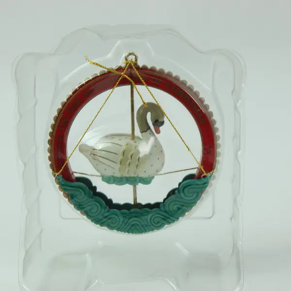 Vintage 1991 Enesco Treasury of Christmas Ornaments - "Seven Swans A Swimming"