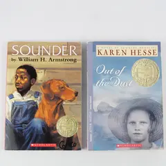 Lot of 2 Vintage Scholastic Books Sounder Out Of The Dust Paperback
