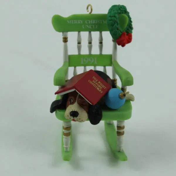 Enesco For a Dog-Gone Great Uncle Dog Rocker Christmas Ornament 5in New