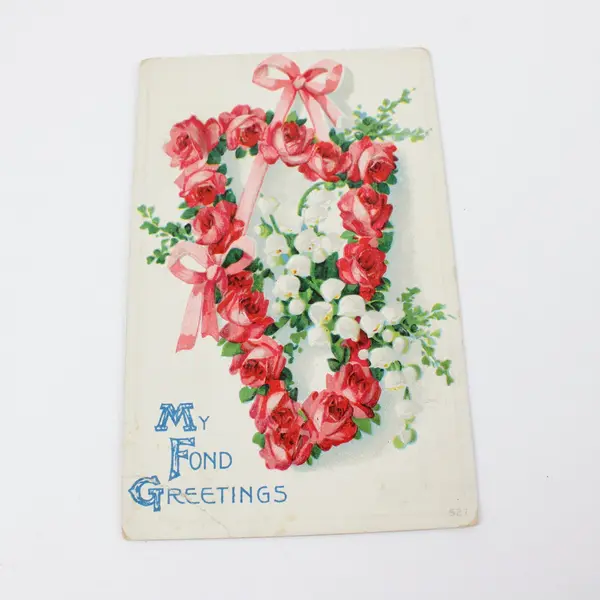 Lot of 3 Vintage Postcards 1909 My Fond Greetings Floral Landscape