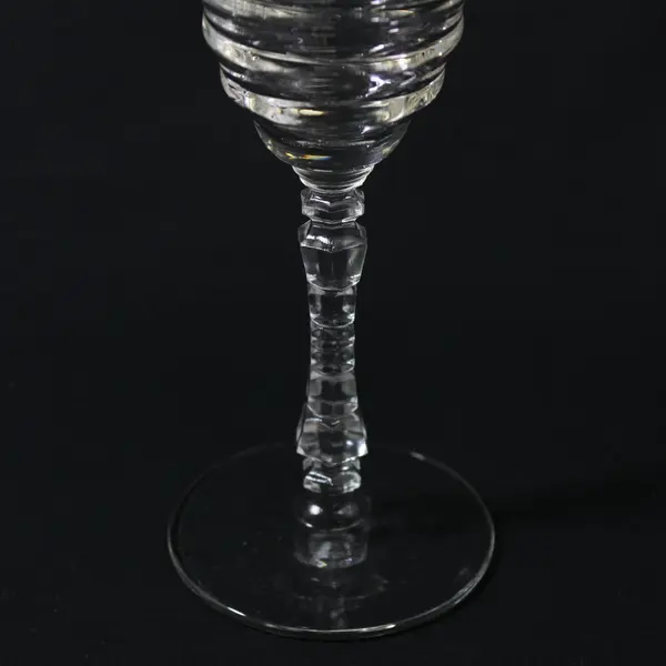 Vintage Rock Sharpe Halifax Crystal Water Goblet 8" Etched Floral Chip