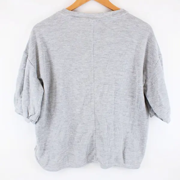 Penshoppe Dress Code Women's XL Light Gray Waffle Knit Half-Sleeve Top
