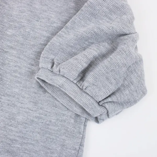 Penshoppe Dress Code Women's XL Light Gray Waffle Knit Half-Sleeve Top