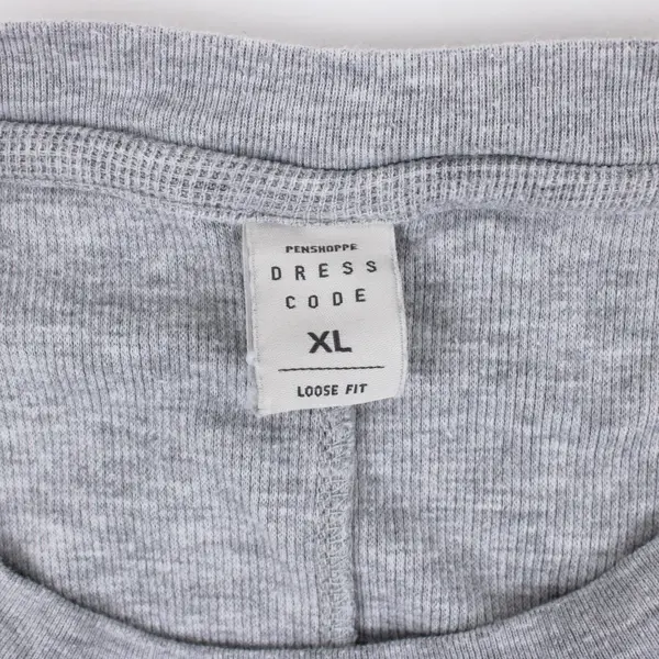 Penshoppe Dress Code Women's XL Light Gray Waffle Knit Half-Sleeve Top