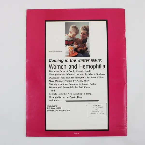 Hemalog Magazine Understanding the Hemophilias Fall 1991 Issue