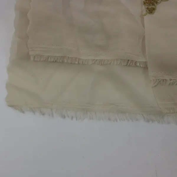 Sheer Beige Fabric Gold Sequin Butterfly Design 3 Yards x 44"