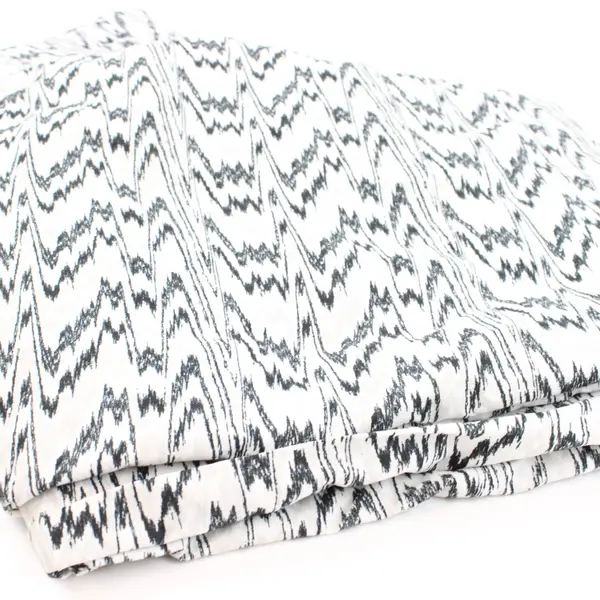 Nine West King Sheet & Pillowcase Set Black and White Zig Zag