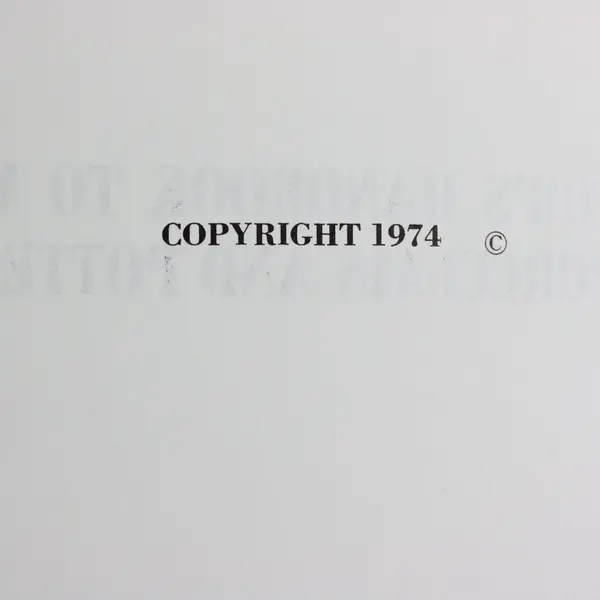 Collector's Handbook to Marks on Porcelain and Pottery 1974 Hardcover DJ