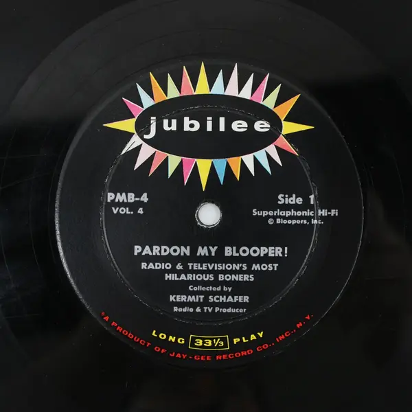 Kermit Schafer Pardon My Blooper Volume 4 Jubilee Comedy 12" Vinyl LP