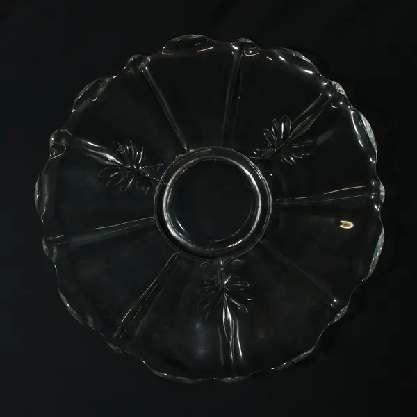 VTG Fostoria Baroque Clear 14in Torte Plate 