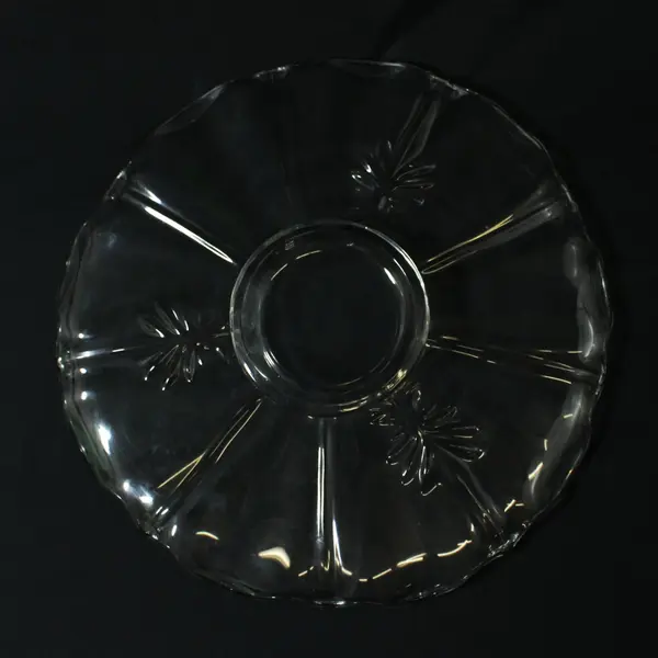 VTG Fostoria Baroque Clear 14in Torte Plate 
