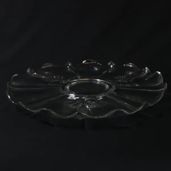VTG Fostoria Baroque Clear 14in Torte Plate 