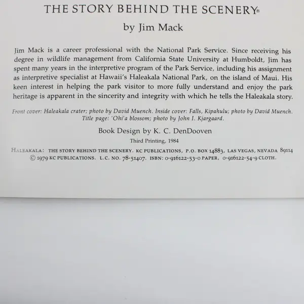 Haleakala: The Story Behind the Scenery Jim Mack 1979 Paperback KC Publications