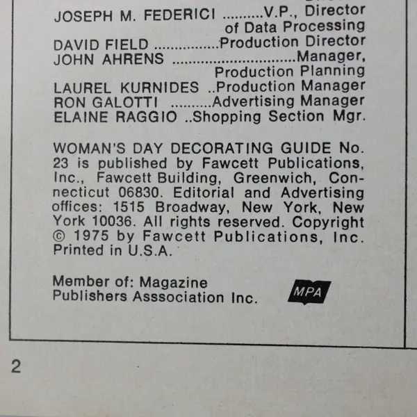 Woman's Day Decorating Guide 1975 Number 23 Home Decor & Decorating Paperback