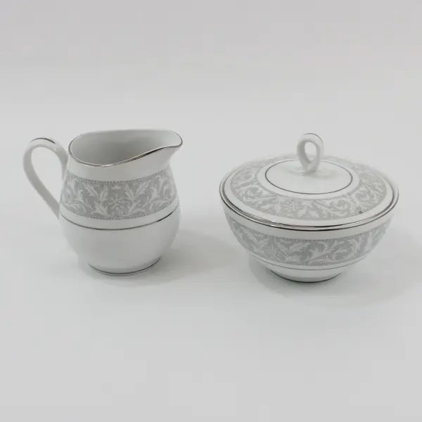 Imperial China 5671 Whitney Creamer & Covered Sugar Bowl By W. Dalton