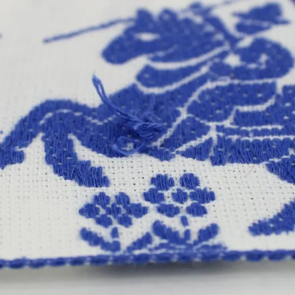 1 Yard Blue Alpine Folk Wedding Procession Trim White 