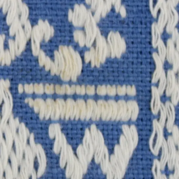 2 Yards Embroidered Blue White Rococo Ribbon Trim 3 Inch Wide
