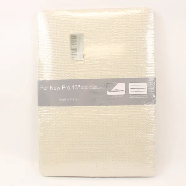 Beige Woven Textured Hard Shell Case for MacBook Pro 13 Inch Sealed