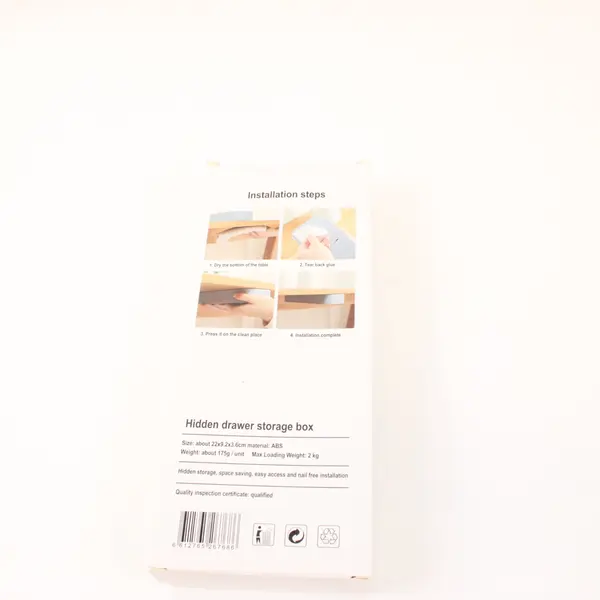 White Under Desk Hidden Drawer Storage Box Organizer