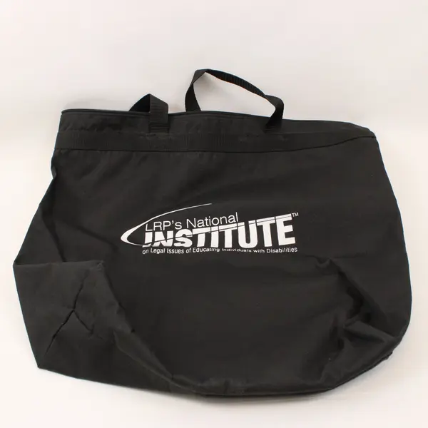 LRP's National Institute Black Zippered Tote Bag White Lettering
