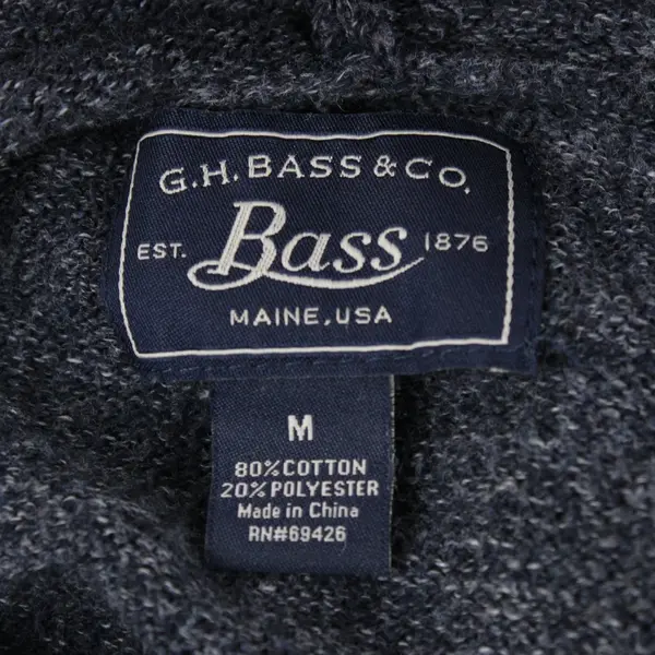 Bass Men's Medium Gray Textured Pullover Hoodie Sweater