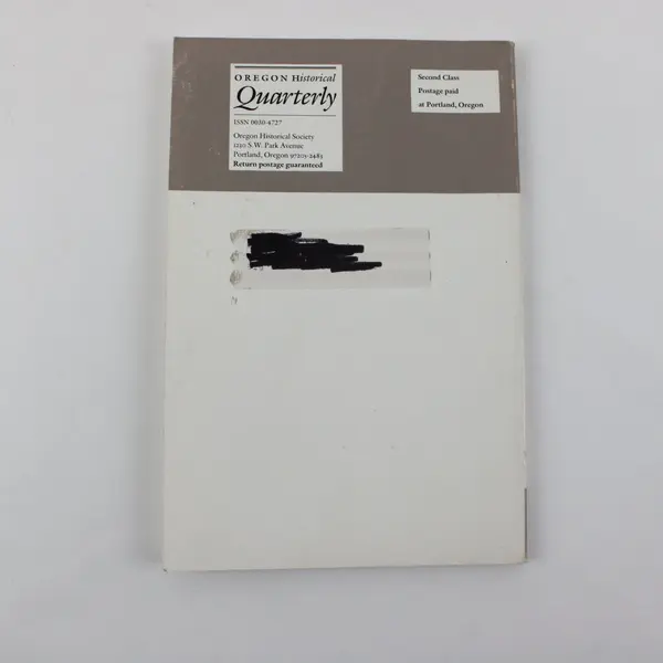 Vintage Oregon Historical Quarterly Magazine Vol 88 Summer 1987 Paperback Good