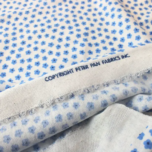 Peter Pan Fabrics Inc White Blue Floral Stretch Fabric 33x64in Sewing Craft