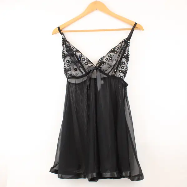 Lot of 3 Women's Babydoll Sleepwear Tops Black Blue Pink Mixed Sizes L XL