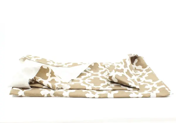 Large Irregular Curtain Fabric Scrap Cream Brown Geometric 84 x 47 in