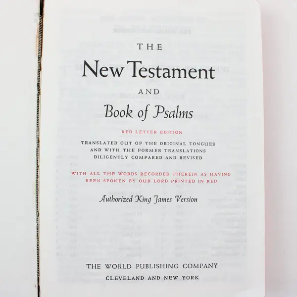 Vintage New Testament & Psalms Bible KJV Red Letter Black Softcover 