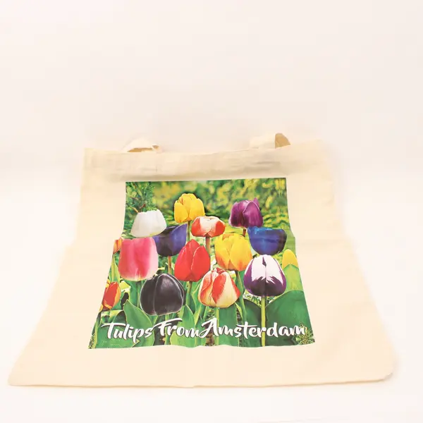 Tulips From Amsterdam Cotton Tote Bag Reusable Floral Tulip Shopping Bag