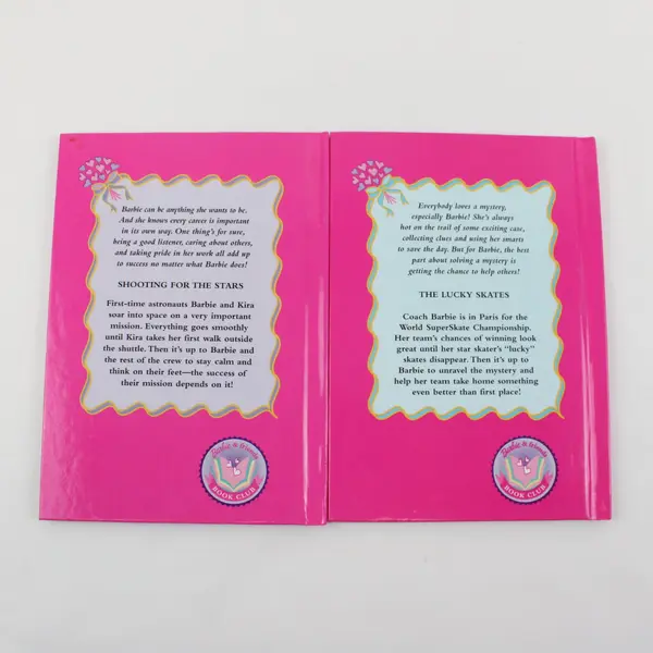 Lot of 2 Barbie HC Books: The Lucky Skates and Shooting for the Stars 1998 