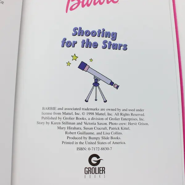Lot of 2 Barbie HC Books: The Lucky Skates and Shooting for the Stars 1998 