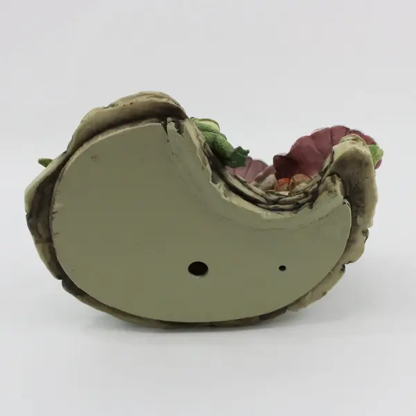 Resin Frogs Flowers Cattails Garden Scene Figurine Decor
