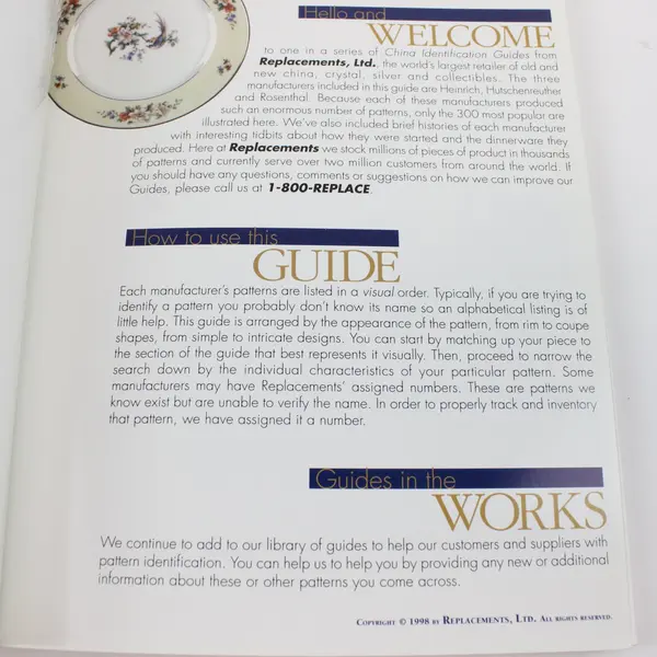 Replacements Ltd China Identification Guide 1998 Paperback China Patterns