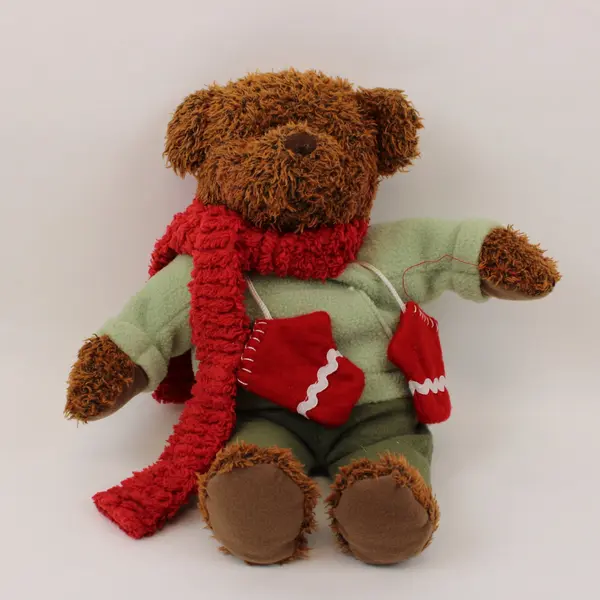 Hallmark Teddy Mittens Anniversary Plush Bear Red Scarf Sweater