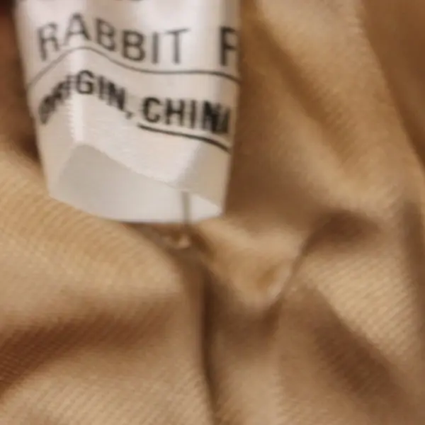 Women's Brown Rabbit Fur Open Front Coat Size XL