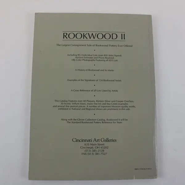 Vintage Rookwood II May 1992 Auction Catalog Illustrated With Estimated Bids