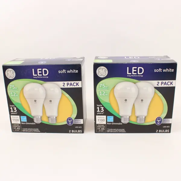 GE LED A21 4-Pack 75W Replacement 12W Soft White 1100lm Non-Dim