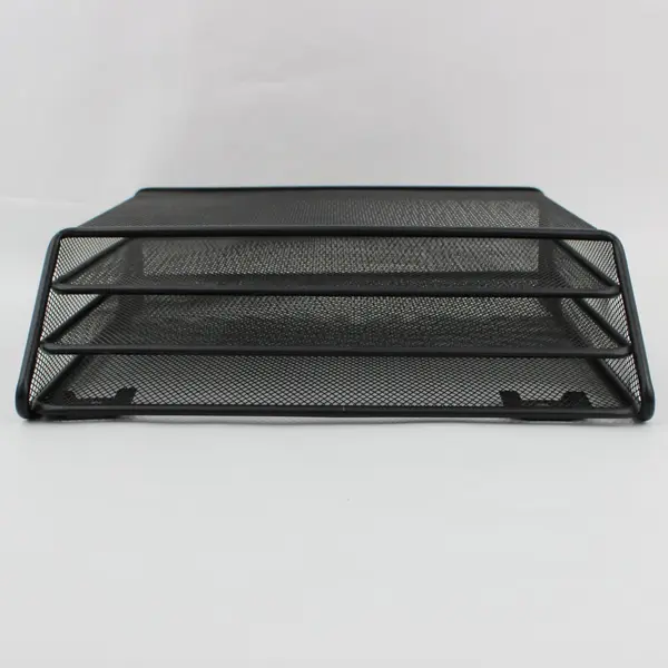  Wall Mount Wire Mesh File Organizer Black Multi-Compartment and Pencil Holder