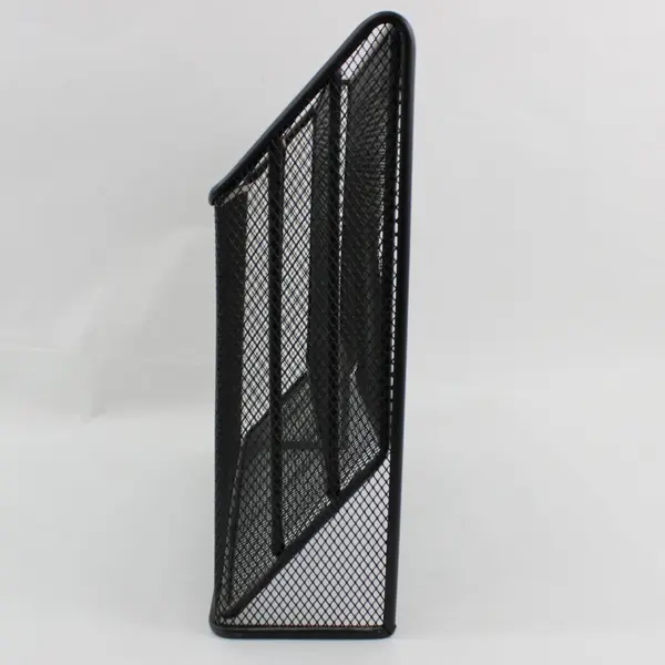  Wall Mount Wire Mesh File Organizer Black Multi-Compartment and Pencil Holder