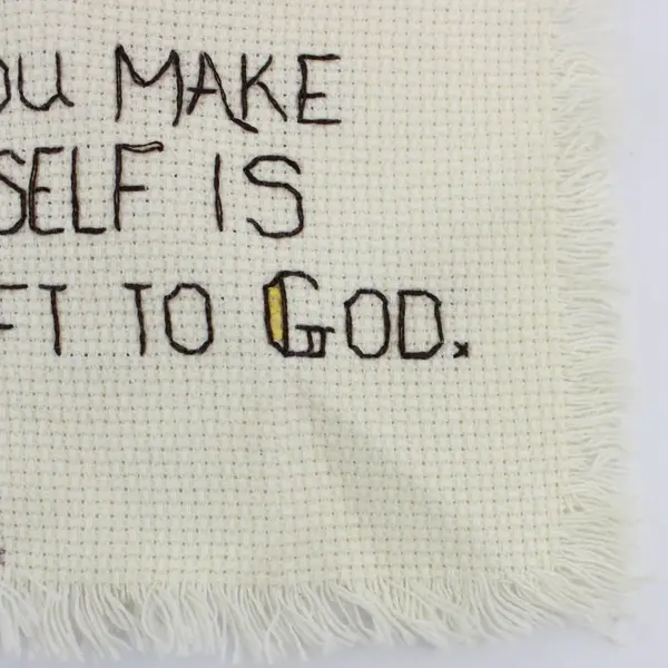 Handmade Cross Stitch Rainbow God's Gift Inspirational Quote 8x8