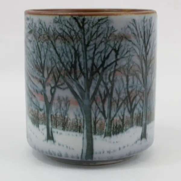 Otagiri Winter Coffee Mug Snowy Evergreen Forest Ceramic